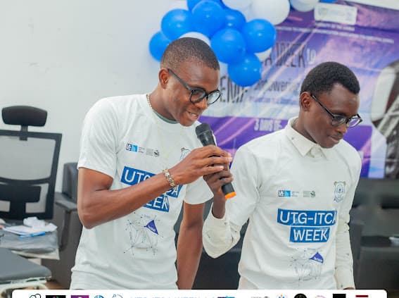 Jordan speaking on the mic at UTG ITCA Week