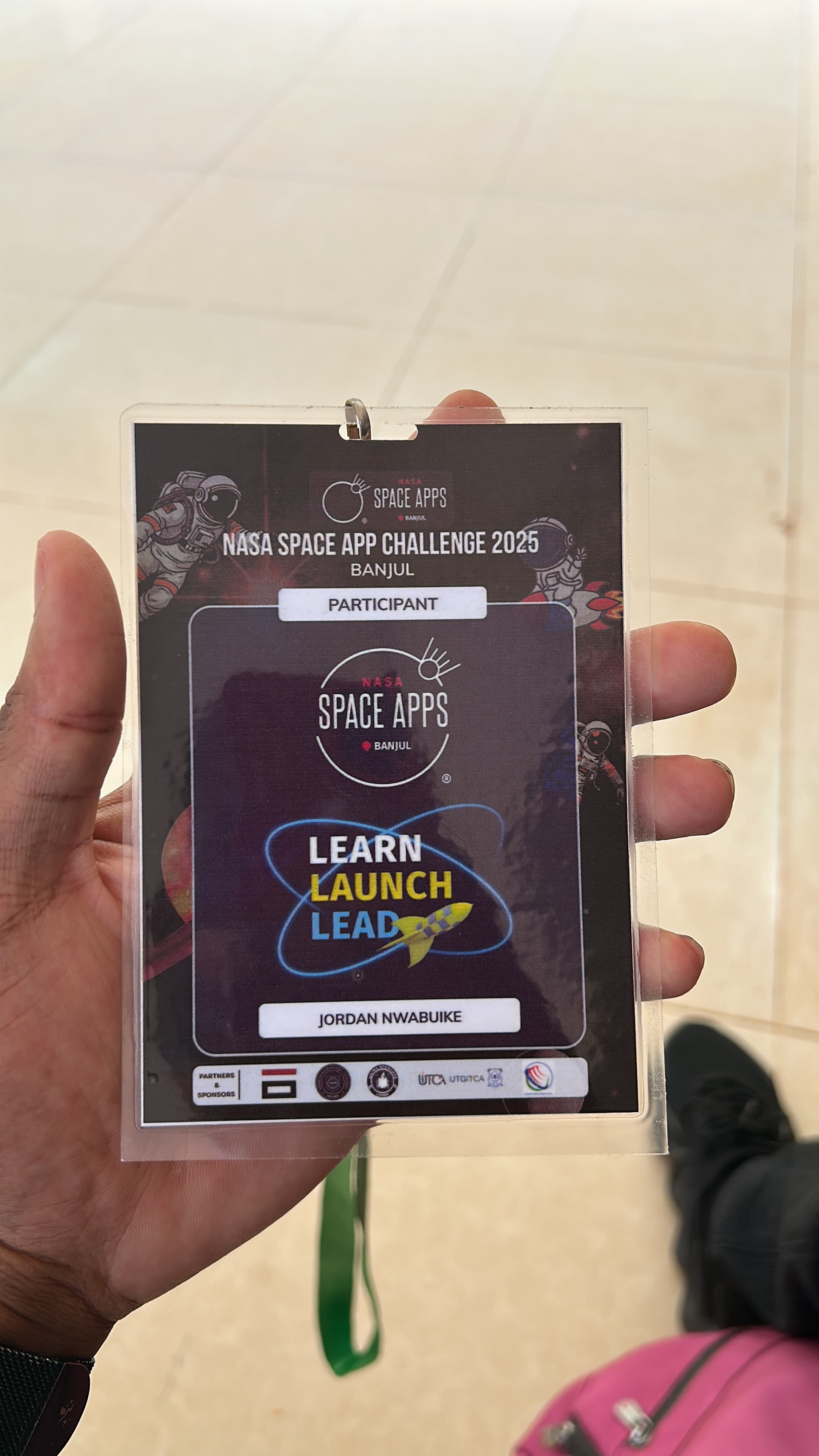 Close-up of the NASA Space Apps Challenge badge